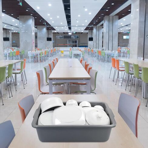 4 عبوات من أحواض الحافلات البلاستيكية الكبيرة سعة 32 لترًا، صندوق صينية الحافلات التجارية، رمادي in Kuwait