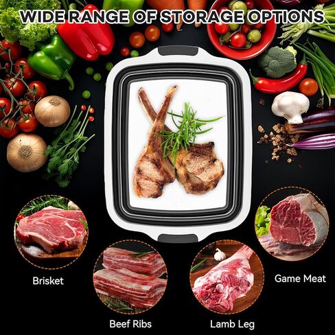 Collapsible BBQ Prep Tub with Cutting Board & Lid, Folding Food Container BPA-Free Heavy-Duty, Dishwasher Safe, Upgraded Drain Hole - for Camping, Grilling Outdoor Cooking (Black, XX-Large) in Saudi Arabia