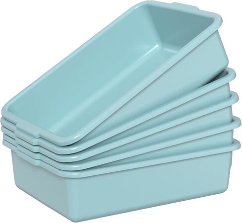 أحواض حافلة بلاستيكية سعة 8 لتر، صناديق حافلة تجارية بلاستيكية، أخضر نعناعي، 5 عبوات in Kuwait