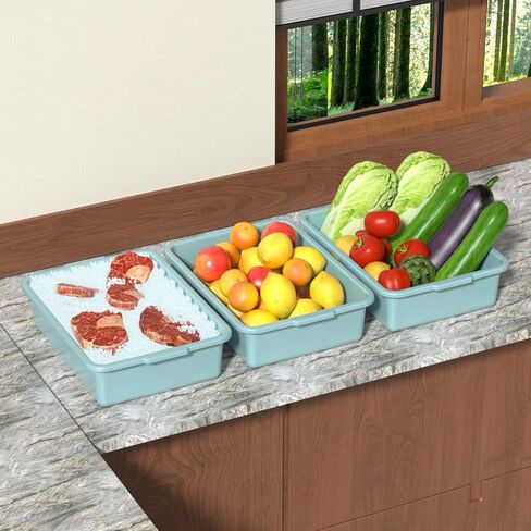 أحواض حافلة بلاستيكية سعة 8 لتر، صناديق حافلة تجارية بلاستيكية، أخضر نعناعي، 5 عبوات in Kuwait