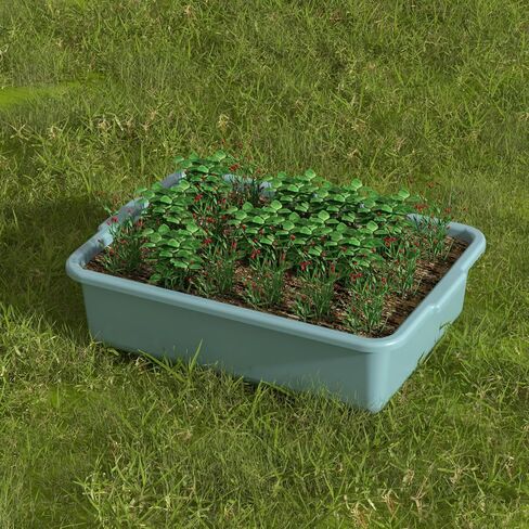 أحواض حافلة بلاستيكية سعة 8 لتر، صناديق حافلة تجارية بلاستيكية، أخضر نعناعي، 5 عبوات in Kuwait