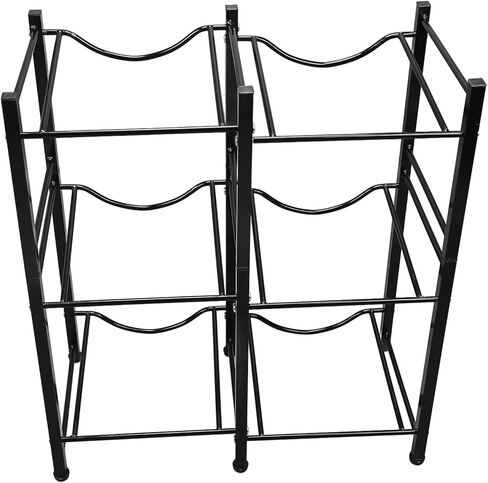generic 3-Tier 2-Row Water Bottle Storage Rack, Carbon Steel Organizer Stand for 6 Large Bottles - Space-Saving Holder for Kitchen Office Living Room in Saudi Arabia