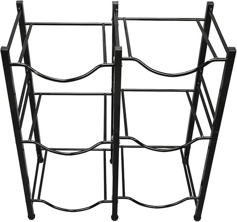 generic 3-Tier 2-Row Water Bottle Storage Rack, Carbon Steel Organizer Stand for 6 Large Bottles - Space-Saving Holder for Kitchen Office Living Room in Saudi Arabia