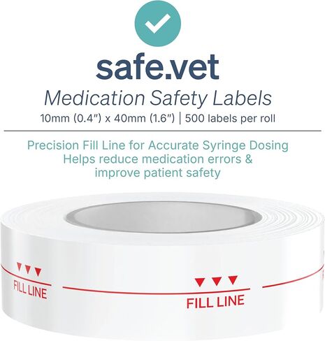 Dispensed Medication Veterinary Pharmacy Labels | Roll of 500 | Clinical-Grade Color-Coded Stickers for Medication Bottles (Fill Line) in Saudi Arabia