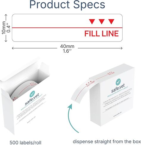 Dispensed Medication Veterinary Pharmacy Labels | Roll of 500 | Clinical-Grade Color-Coded Stickers for Medication Bottles (Fill Line) in Saudi Arabia