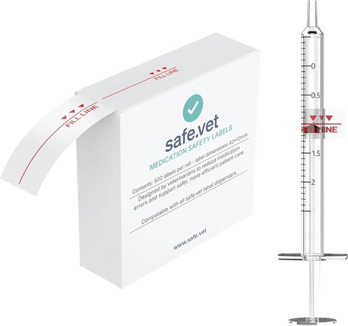Dispensed Medication Veterinary Pharmacy Labels | Roll of 500 | Clinical-Grade Color-Coded Stickers for Medication Bottles (Fill Line) in Saudi Arabia