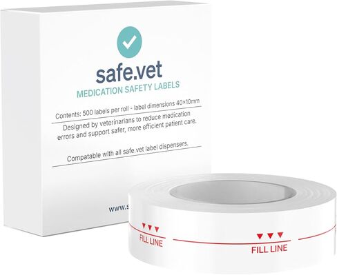 Dispensed Medication Veterinary Pharmacy Labels | Roll of 500 | Clinical-Grade Color-Coded Stickers for Medication Bottles (Fill Line) in Saudi Arabia