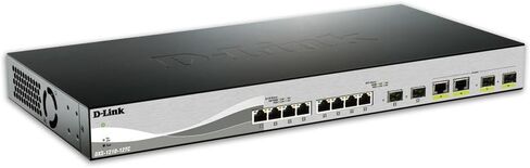 D-Link Ethernet Switch ، 10 12 Port Gigabit Web Smart Switch W/ 2 RJ45 SFP+ Combo Ports Network Internet (DXS-1210-12SC) ، Black/ Gray in Kuwait