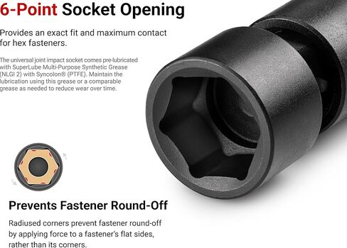 TEKTON 3/8 Inch Drive x 15 mm 6-Point Universal Joint Impact Socket | SID18115 in Saudi Arabia