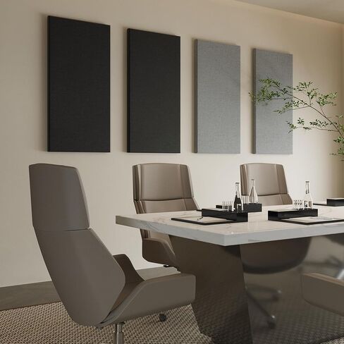 SMARTSTANDARD 4 PCS Acoustic Wall Panels, 2" Thick 47.2" x 23.6" Fiberglass Soundproof Wall Panels with Hanging System for Studios Home Theater Office Meeting Room, Black in Saudi Arabia