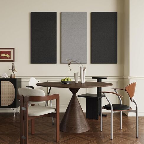 SMARTSTANDARD 4 PCS Acoustic Wall Panels, 2" Thick 47.2" x 23.6" Fiberglass Soundproof Wall Panels with Hanging System for Studios Home Theater Office Meeting Room, Black in Saudi Arabia