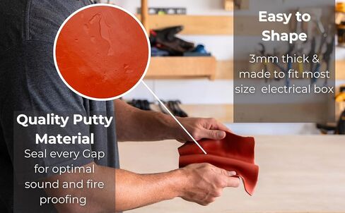 وسادات معجون عازلة للصوت للمخرج الصوتي - 7 بوصة × 7 بوصة (10 عبوات) - تقليل الضوضاء بالتقشير واللصق لصناديق العصابات، وصناديق التوصيل، ومفاتيح الإضاءة - سهلة التركيب، وتخميد الصوت للجدران والأسقف in Kuwait