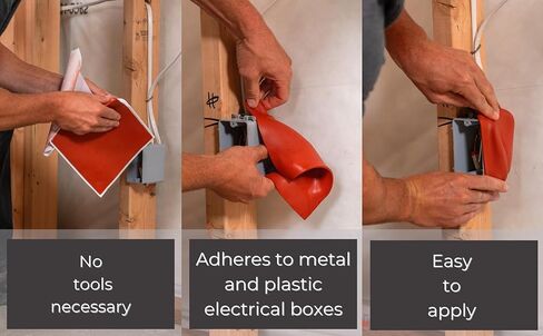 وسادات معجون عازلة للصوت للمخرج الصوتي - 7 بوصة × 7 بوصة (10 عبوات) - تقليل الضوضاء بالتقشير واللصق لصناديق العصابات، وصناديق التوصيل، ومفاتيح الإضاءة - سهلة التركيب، وتخميد الصوت للجدران والأسقف in Kuwait