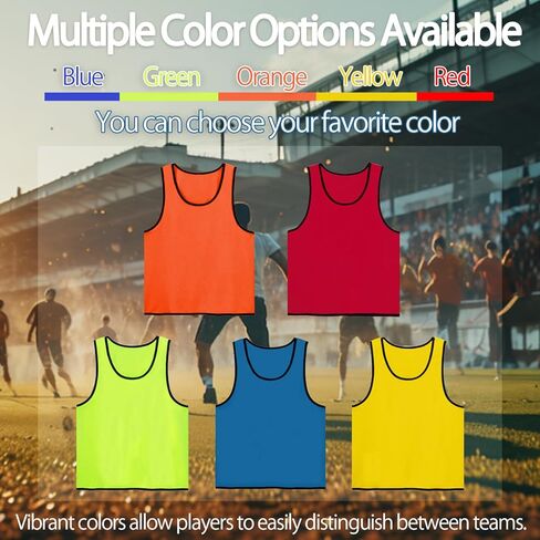 Pinnies Scrimmage Vests Set of 6 – Team Practice Mesh Jerseys for Soccer Basketball Training for Child Youth Adults in Saudi Arabia