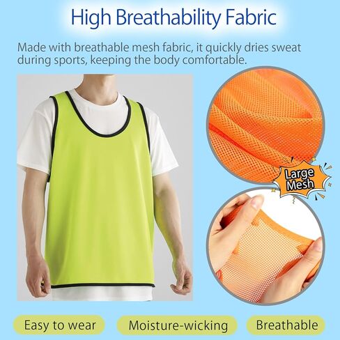 Pinnies Scrimmage Vests Set of 6 – Team Practice Mesh Jerseys for Soccer Basketball Training for Child Youth Adults in Saudi Arabia