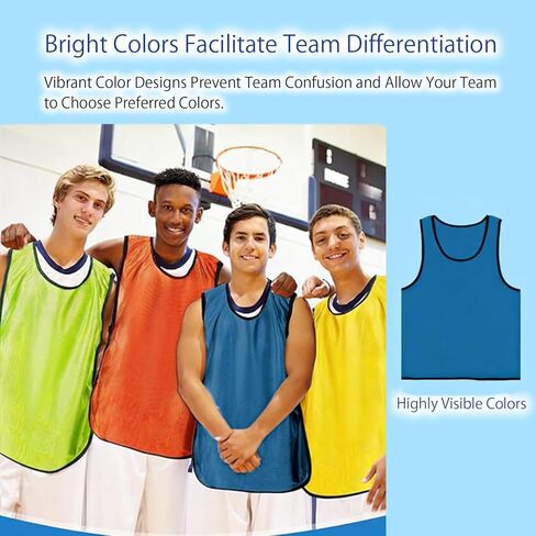 Pinnies Scrimmage Vests Set of 6 – Team Practice Mesh Jerseys for Soccer Basketball Training for Child Youth Adults in Saudi Arabia