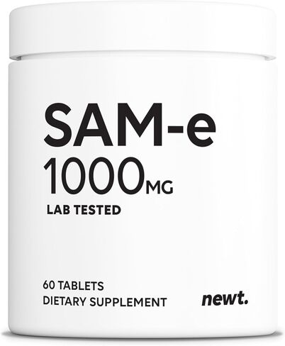 SAM-e 1000mg Per Tablet, 60 Servings of Pharmaceutical Grade, Non-GMO, Soy Free, Gluten Free, and Enteric Coated Tablets - SAM e Supplement for Brain, Joint, Liver, and Mood Support Supplement in Saudi Arabia
