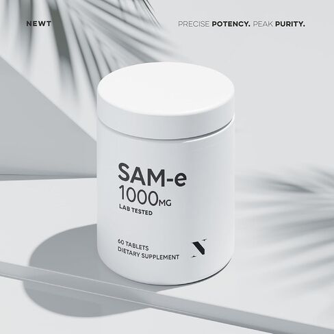SAM-e 1000mg Per Tablet, 60 Servings of Pharmaceutical Grade, Non-GMO, Soy Free, Gluten Free, and Enteric Coated Tablets - SAM e Supplement for Brain, Joint, Liver, and Mood Support Supplement in Saudi Arabia
