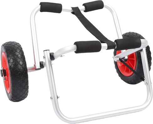Asixxsix Kayak Cart, 200lbs Capacity Aluminium Alloy Canoe Dolly with 10 Inch Solid Airless Tires Foldable Paddle Board Cart for Sand Mud Rocks in Saudi Arabia