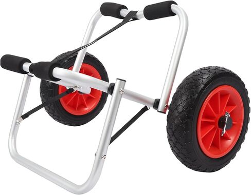 Asixxsix Kayak Cart, 200lbs Capacity Aluminium Alloy Canoe Dolly with 10 Inch Solid Airless Tires Foldable Paddle Board Cart for Sand Mud Rocks in Saudi Arabia