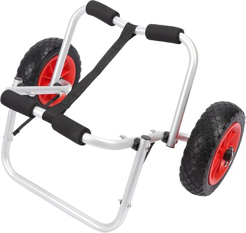 Asixxsix Kayak Cart, 200lbs Capacity Aluminium Alloy Canoe Dolly with 10 Inch Solid Airless Tires Foldable Paddle Board Cart for Sand Mud Rocks in Saudi Arabia