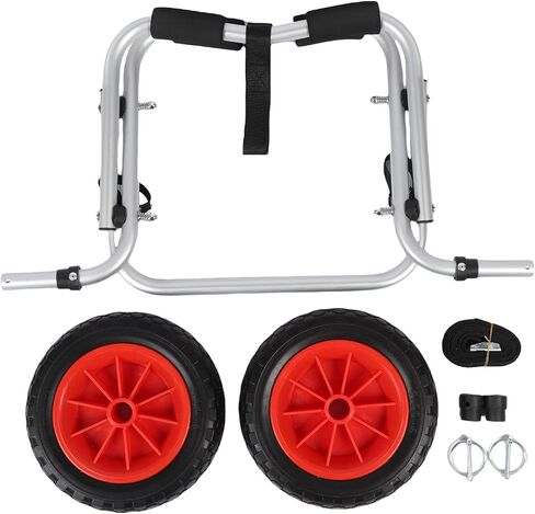 Asixxsix Kayak Cart, 200lbs Capacity Aluminium Alloy Canoe Dolly with 10 Inch Solid Airless Tires Foldable Paddle Board Cart for Sand Mud Rocks in Saudi Arabia