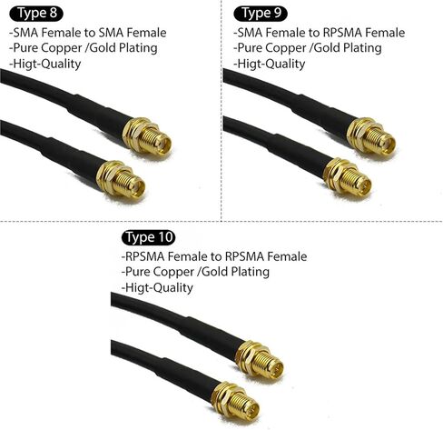 RG58 SMA Male Female 50ohm Coaaxial Cable Coax Assembly Extension Connector Adapter 1Pcs(Type 2) in Saudi Arabia