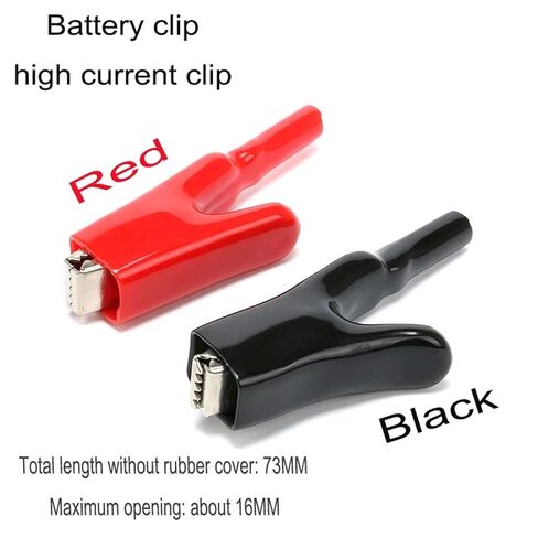 50A Red Black 73mm Crocodile Car Caravan Van Battery Test Lead Clips Connector Plugs Power 1Pcs(Red) in Saudi Arabia
