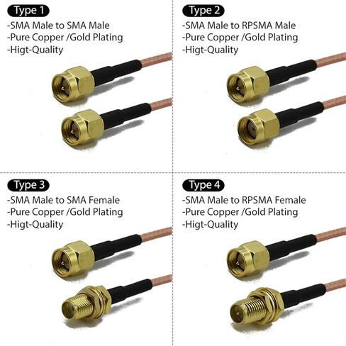 RG316 Cable SMA Male Female Connector Antenna Extension Jumper Pigtail Adapter 1Pcs(Type 7) in Saudi Arabia