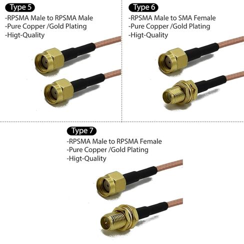 RG316 Cable SMA Male Female Connector Antenna Extension Jumper Pigtail Adapter 1Pcs(Type 7) in Saudi Arabia