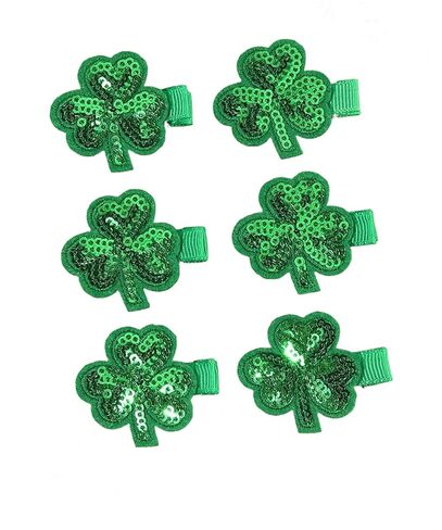 St.Patrick Snap Clips Shamrock Bow BB Hairpin Baby Girls Clover Hair Clips JHSP15 (A) in Kuwait