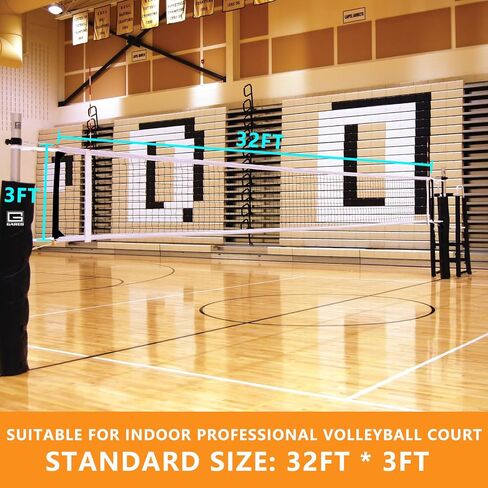 شبكة كرة طائرة بديلة شديدة التحمل في الهواء الطلق مع كابل فولاذي، شبكة كرة طائرة احترافية مقاس 32×3أقدام لشبكة كرة طائرة في الفناء الخلفي لحديقة حمام السباحة على الشاطئ (الشبكة فقط) in Kuwait