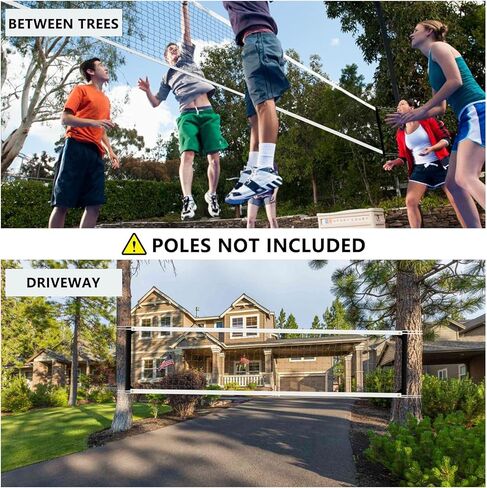 شبكة كرة طائرة بديلة شديدة التحمل في الهواء الطلق مع كابل فولاذي، شبكة كرة طائرة احترافية مقاس 32×3أقدام لشبكة كرة طائرة في الفناء الخلفي لحديقة حمام السباحة على الشاطئ (الشبكة فقط) in Kuwait