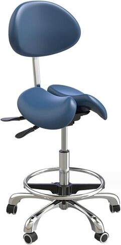 Saddle Stool Split Style Seat Chair Stool with Backrest Saddle Chairs for Hospital Laboratory Office Home(B) in Saudi Arabia
