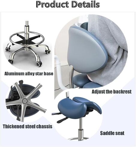 Saddle Stool Split Style Seat Chair Stool with Backrest Saddle Chairs for Hospital Laboratory Office Home(B) in Saudi Arabia
