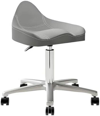 Adjustable Saddle Stool with 360° Rotation & Wheels, Ergonomic Lift Chair for Home Office & Shop, Height Adjustable 40-55cm (Black) in Saudi Arabia