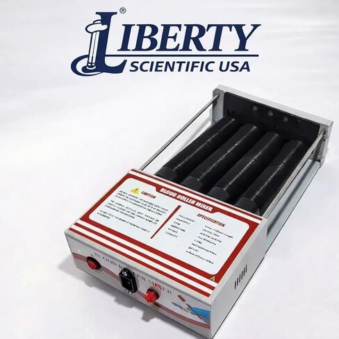 خلاط أسطوانة الدم من Liberty Scientific USA، جهاز دوار لأنبوب الدم للمختبر ذو 4 أسطوانات، 110 فولت، آلة خلط عينات المختبر in Saudi Arabia