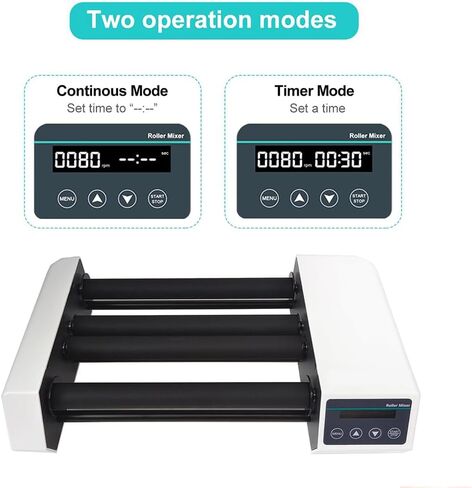 Lab Roller Mixer, 4 Rollers Digital Reagent Bottle Shaker, 20-80rpm Speed Adjustable Mixer, 1min-23h59min Timer and Continuous Modes, for Chemical and Biological Laboratory Testing in Kuwait