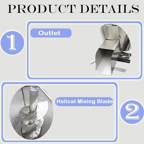 304 الفولاذ المقاوم للصدأ تغذية خلاط آلة خلط البلاستيك الحبيبي العمودي لخلط أعلاف الحيوانات والتحريك 75 كجم / 165 رطل سعة النمام 3KW 1720r / min in Kuwait