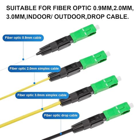 20 قطعة ftth SCAPC موصل سريع من الألياف البصرية، متاح لأسلاك التوصيل المصنوعة 0.9 مم، موصل سريع من الألياف in Kuwait