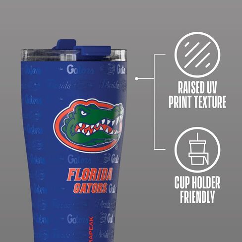 كوب من الفولاذ المقاوم للصدأ سعة 25 أونصة من Hydrapeak مرخص رسميًا من Florida Gators Roamer، أكواب معزولة، زجاجة مياه مع شفاطة in Kuwait