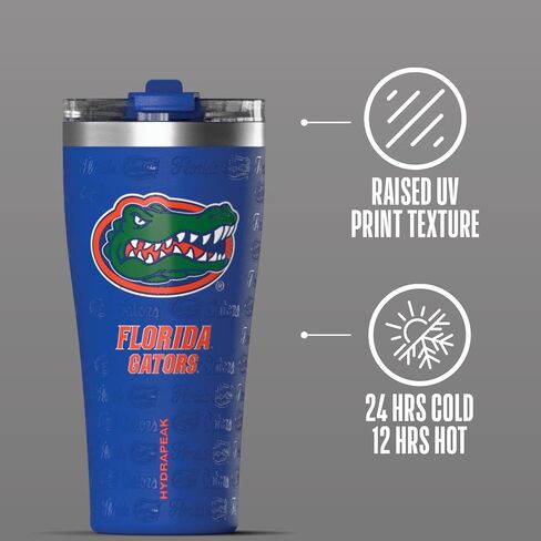 كوب من الفولاذ المقاوم للصدأ سعة 25 أونصة من Hydrapeak مرخص رسميًا من Florida Gators Roamer، أكواب معزولة، زجاجة مياه مع شفاطة in Kuwait