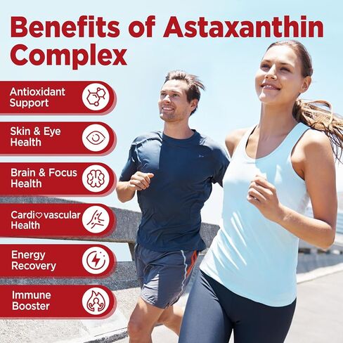 Liposomal Astaxanthin Gummies, Organic Astaxanthin 12mg Supplements with Lycopene, Glutathione for Powerful Antioxidant, Plus Vitamins & CoQ10 for Eye, Skin & Immune Health, Sugar Free, Vegan, 60 in Kuwait