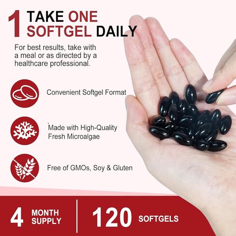 أستازانتين 12 ملجم، 120 كبسولة هلامية - كمية تكفي لمدة 4 أشهر، يدعم صحة الجلد والمفاصل والعينين in Kuwait