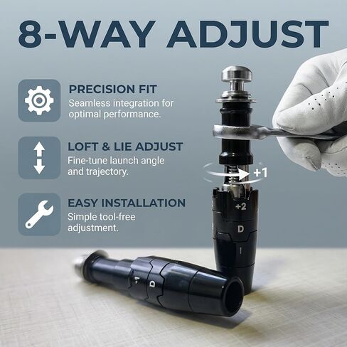 .335 عمود كم محول الجولف متوافق مع برامج تشغيل Callaway Elyte وAi Smoke وParadym وEpic وRogue ST وGreat Big Bertha وMAVRIK و16/815/814 XR | محول برنامج تشغيل Callaway | 1 قطعة in Kuwait