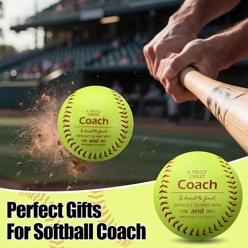 Eurzom Best Softball Coach Gift Set Include 12 Inch Printed Leather Softball Greeting Card and Gift Box Thank You Gifts for Coaches in Saudi Arabia