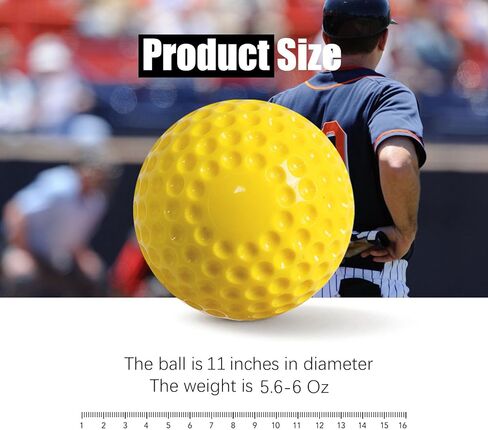 12 Pack Pitching Machine Softballs,5.8OZ 11-Inch Pitching Machine Softballs for Hand-Eye Coordination, Hitting and Fielding Practice in Kuwait