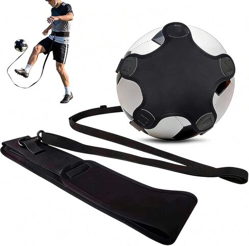 Soccer Training Equipment, Solo Soccer Kick Trainer with Reinforced Connection Points, Anti-Snap Practice Aid with Adjustable Waist Belt, Fits Ball Size 3 4 5, Multi-Sport Trainer for Soccerball in Saudi Arabia