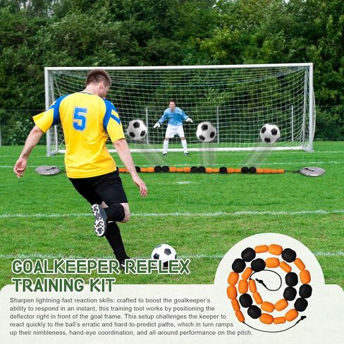 13ft Portable Soccer Goalkeeper Deflector, Soccer Training Accessory, Adjustable Refraction Angles, Enhance Goalkeeper Reaction and Ball Control (Orange) in Kuwait