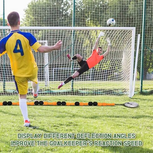 13ft Portable Soccer Goalkeeper Deflector, Soccer Training Accessory, Adjustable Refraction Angles, Enhance Goalkeeper Reaction and Ball Control (Orange) in Kuwait